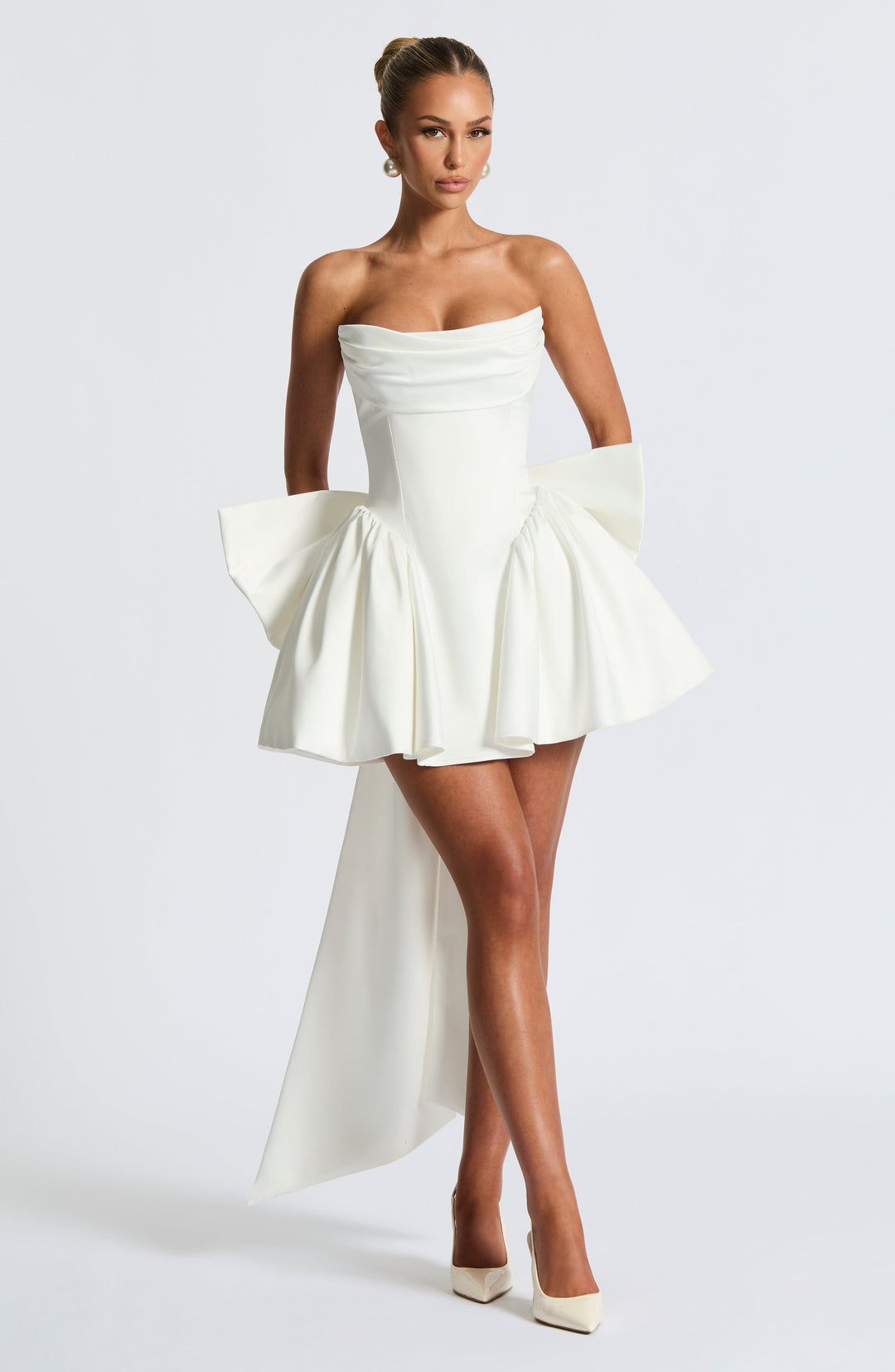 Xaraola Mini Dress in Ivory by Clandour, product photo 10