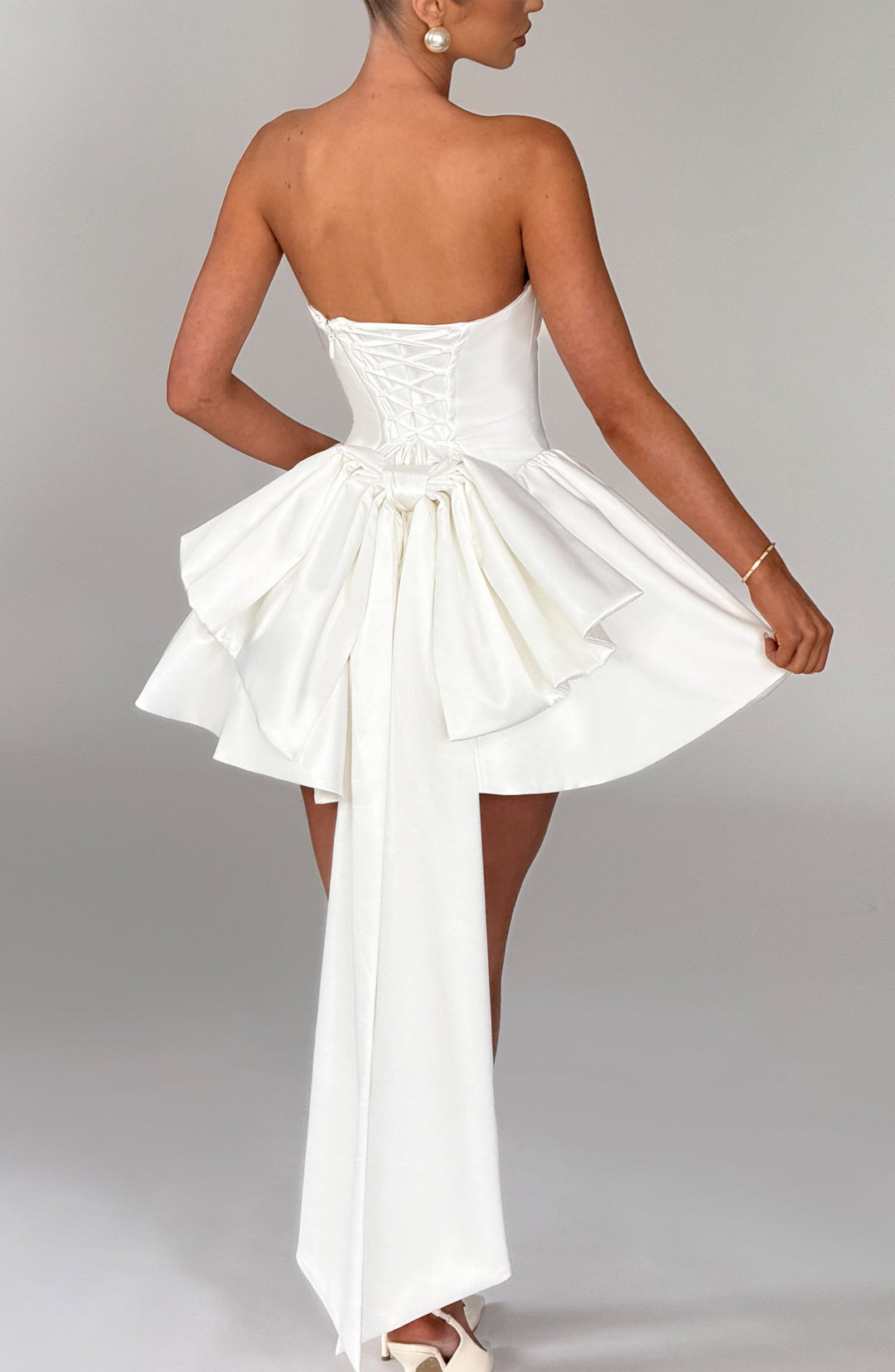 Xaraola Mini Dress in Ivory by Clandour, product photo 15