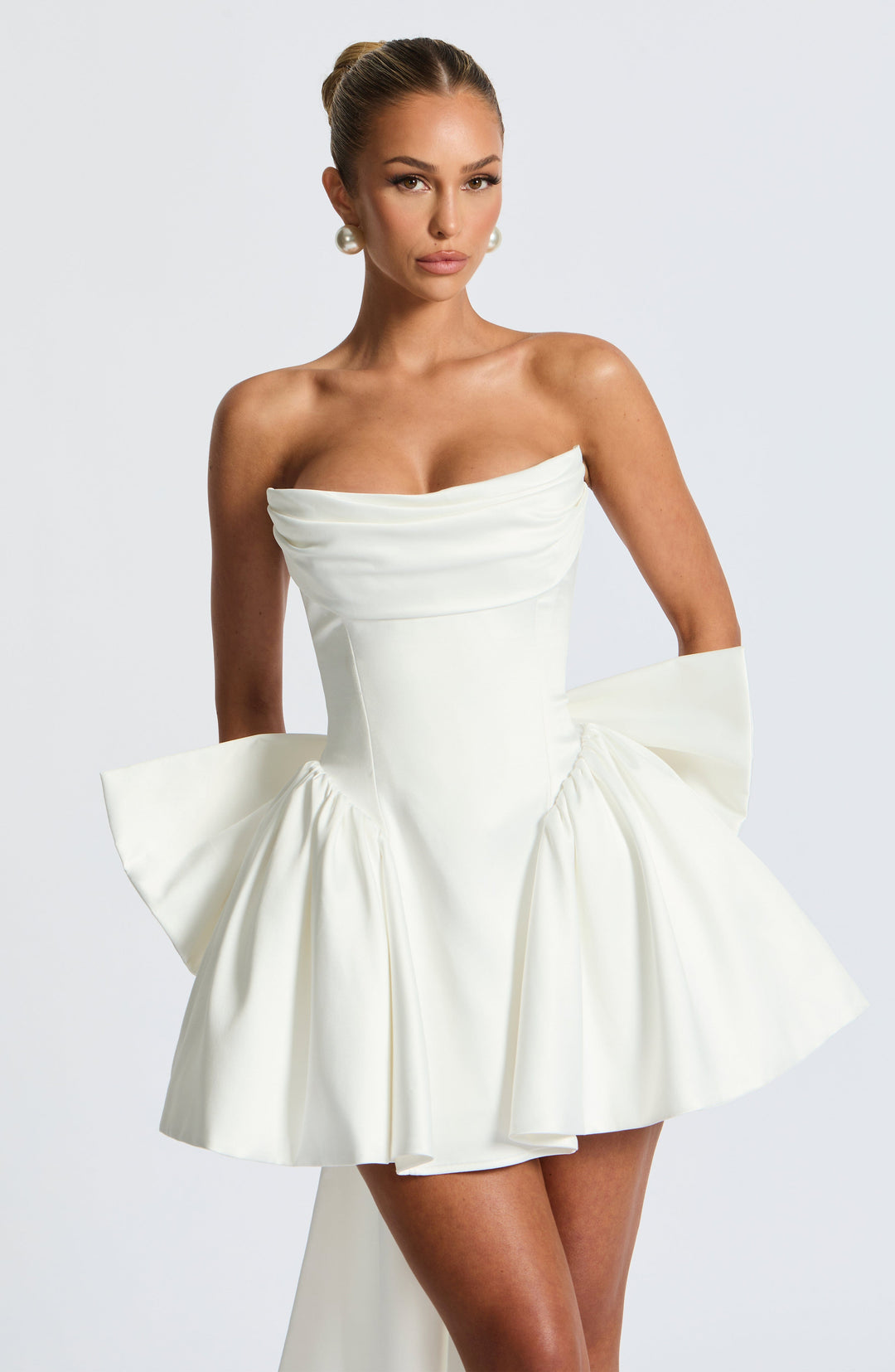 Xaraola Mini Dress in Ivory by Clandour, product photo 16
