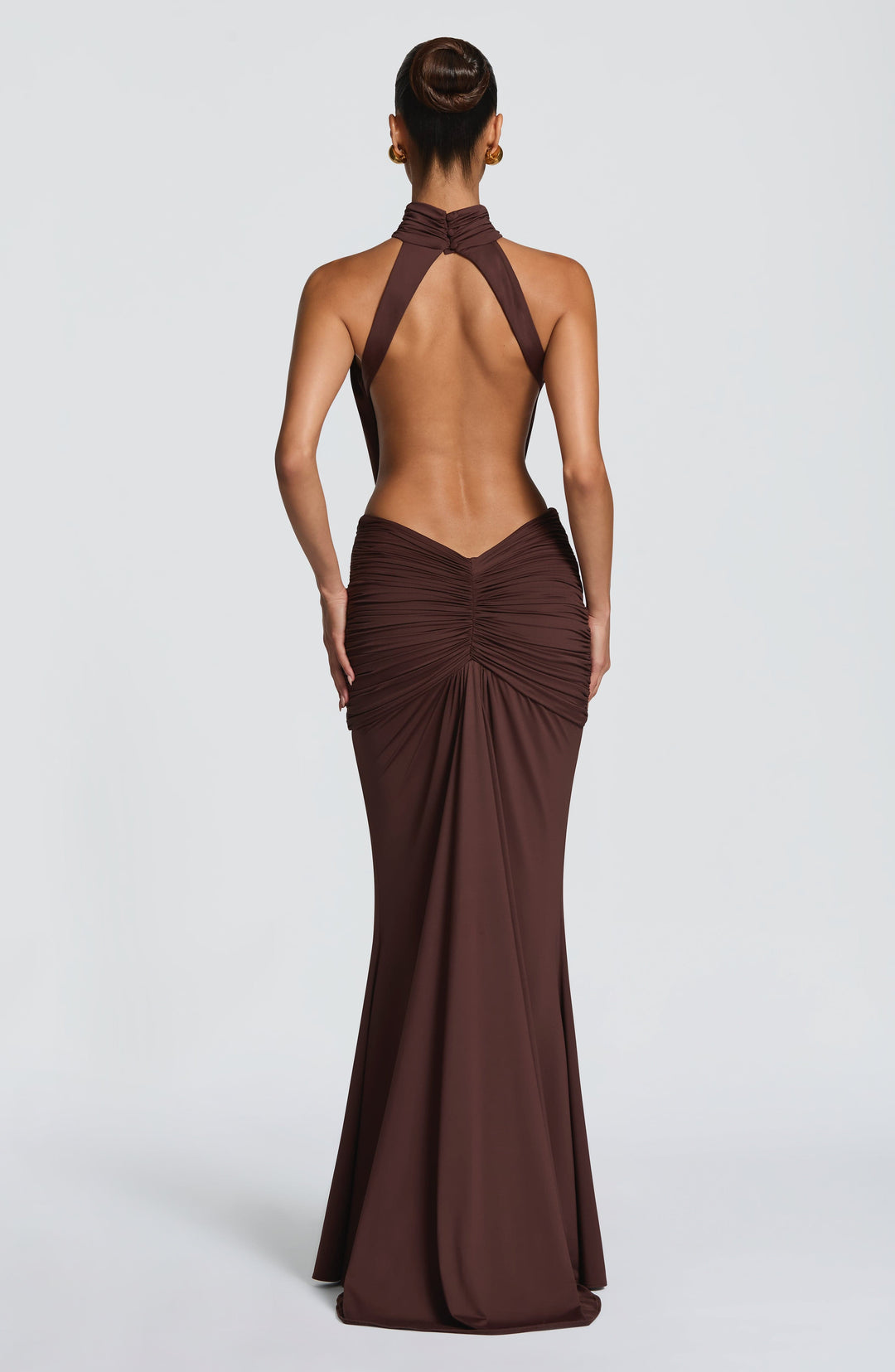 Xaraora Maxi Dress in Plum Brown by Clandour, product photo 4
