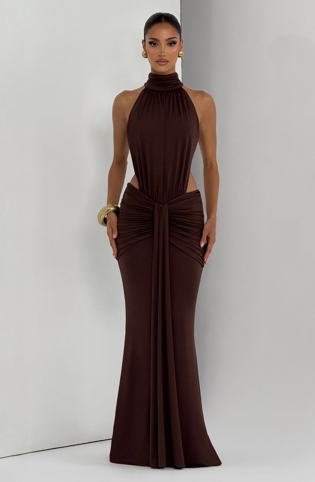 Xaraora Maxi Dress in Plum Brown by Clandour, product photo 14