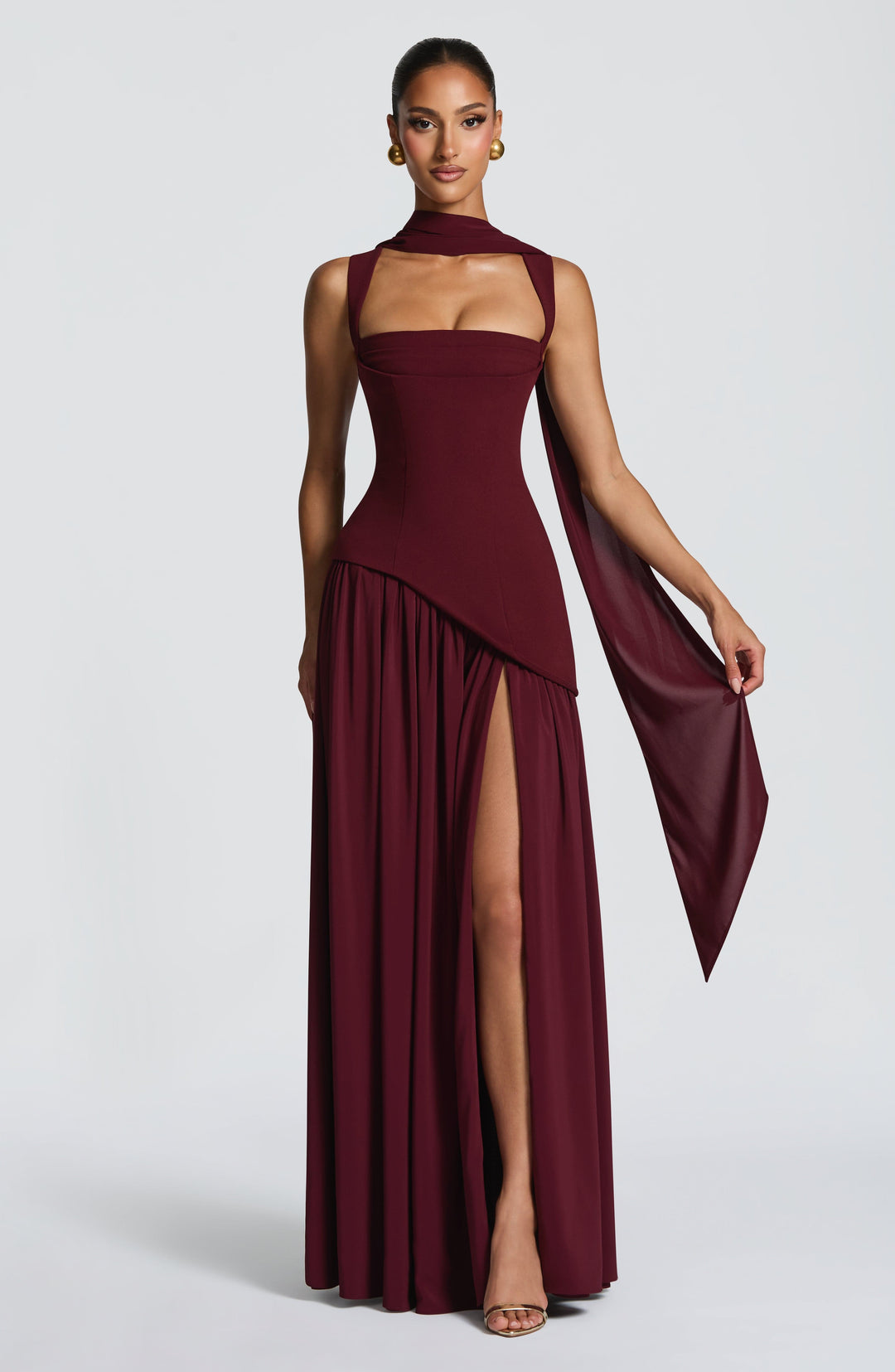 Xarari Maxi Dress in Cherry Lacquer by Clandour, product photo 5