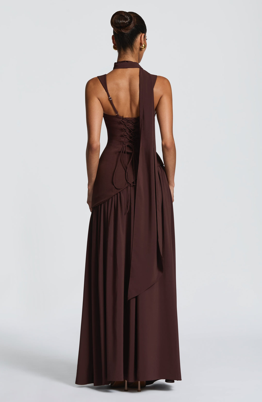 Xarari Maxi Dress in Plum Brown by Clandour, product photo 3