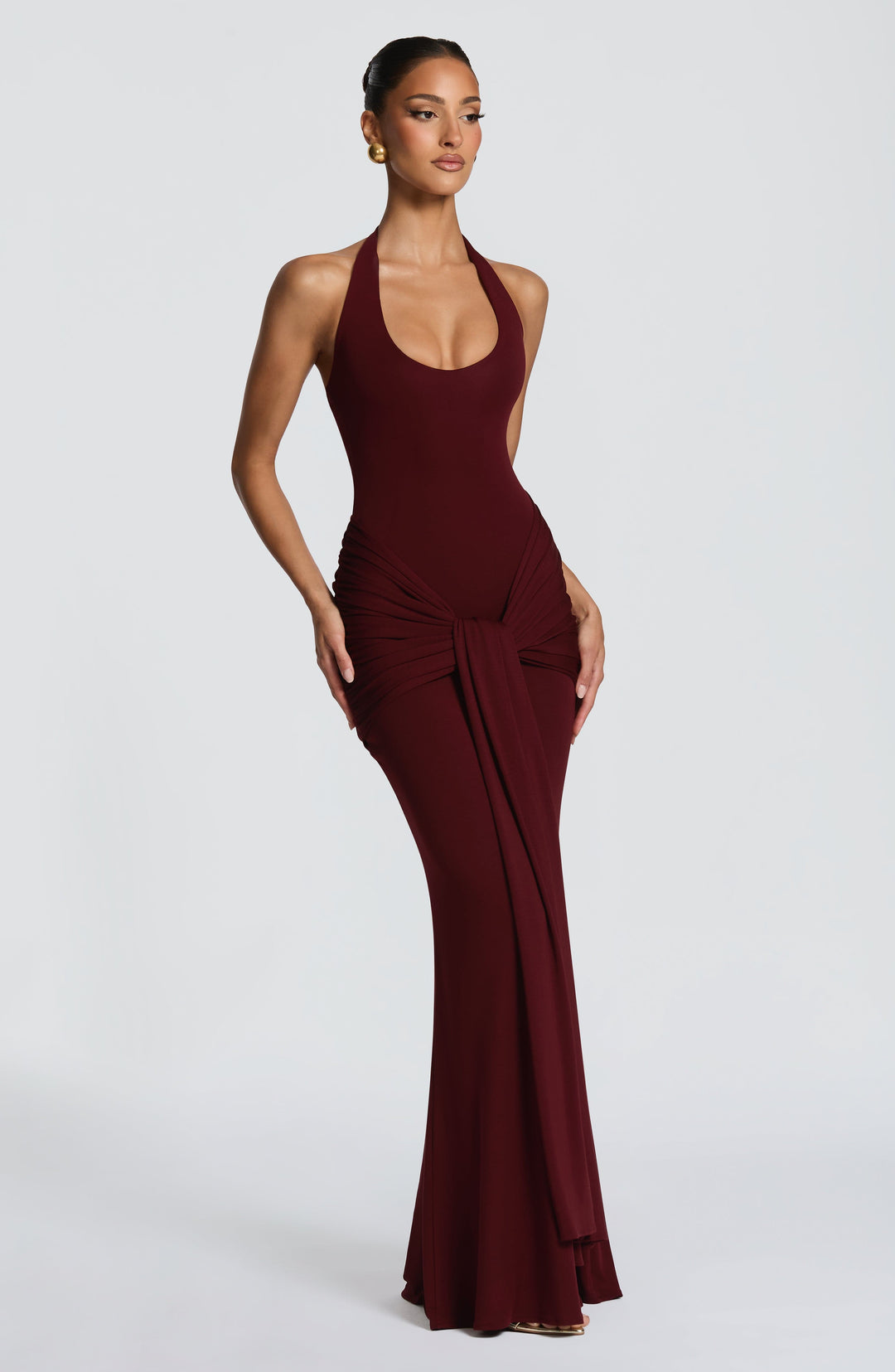 Xaravieve Maxi Dress in Cherry Lacquer by Clandour, product photo 3