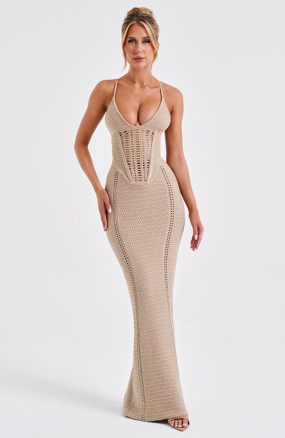 Yaraelia Maxi Dress in Beige by Clandour, product photo 16