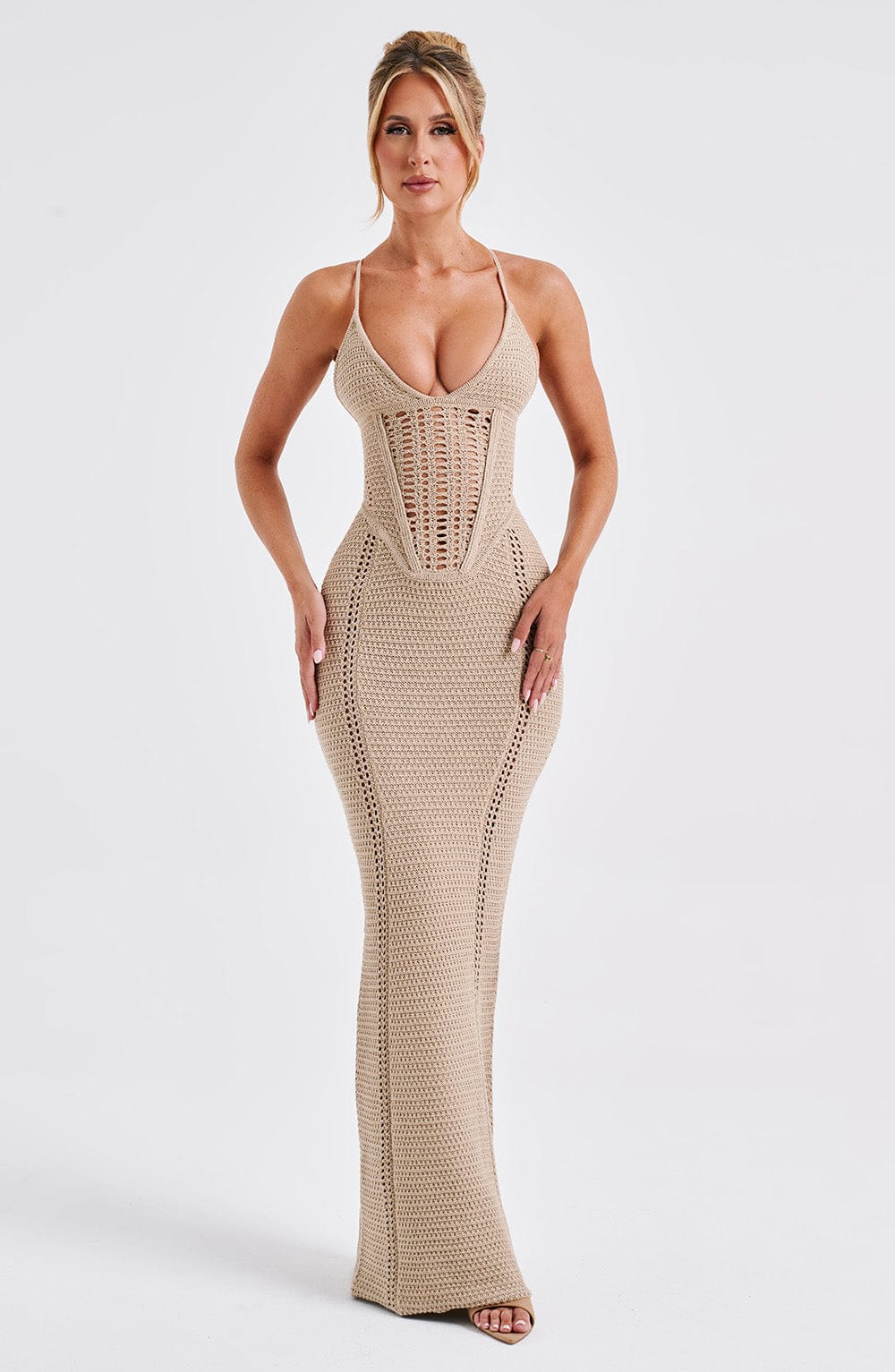 Yaraelia Maxi Dress in Beige by Clandour, product photo 18