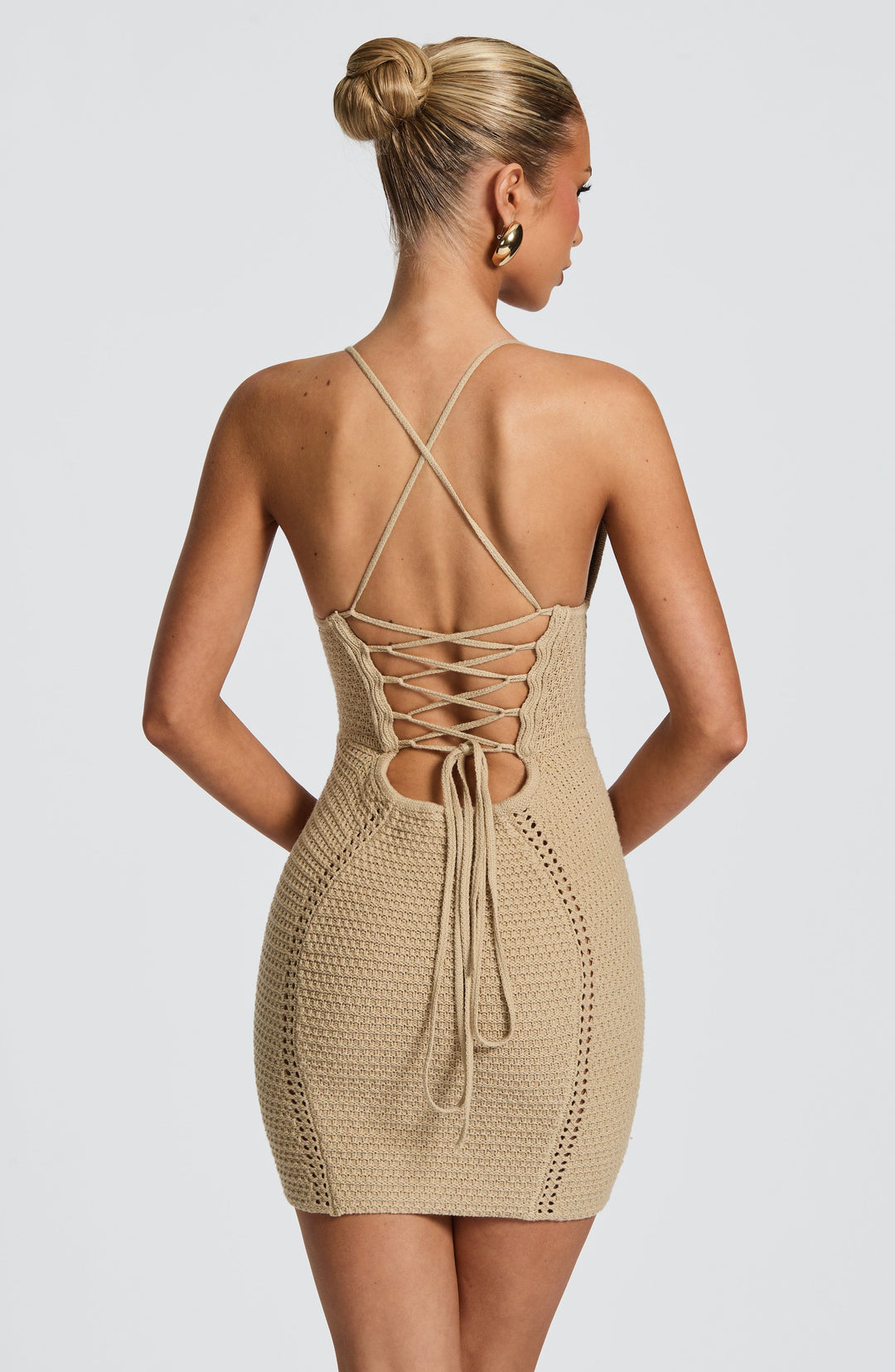 Yaraelia Mini Dress in Beige by Clandour, product photo 4