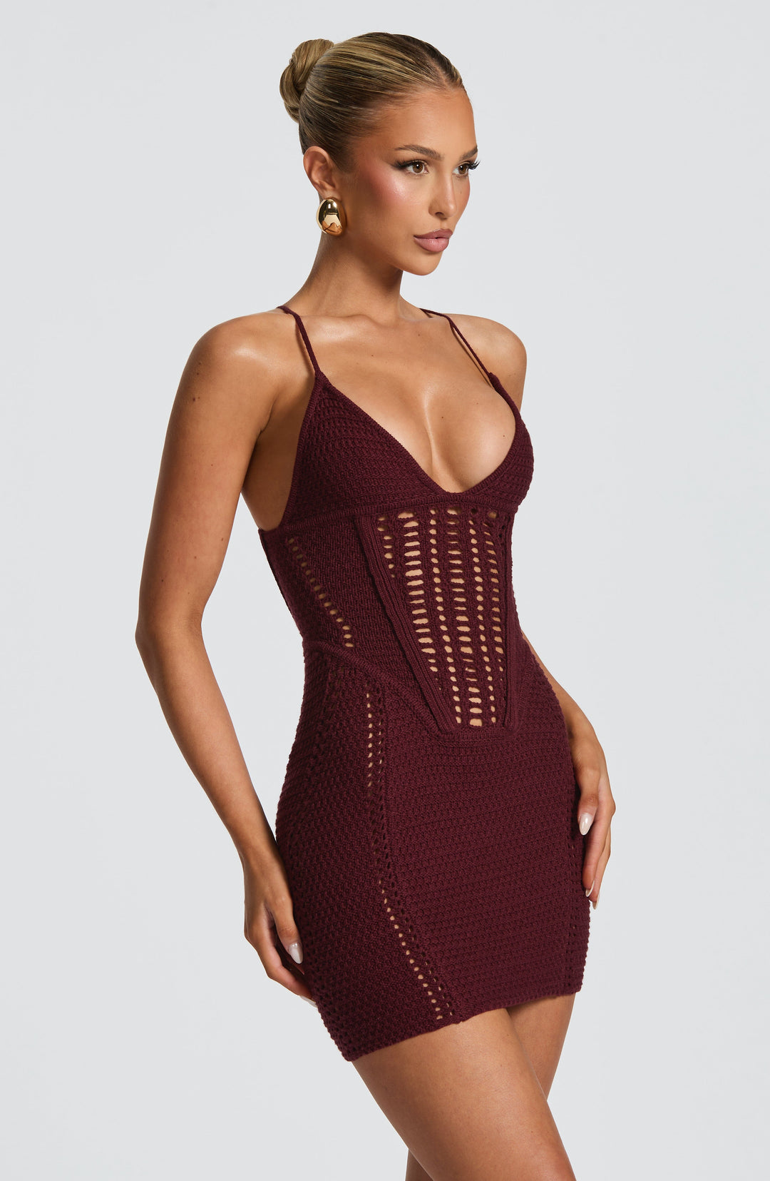 Yaraelia Mini Dress in Cherry Lacquer by Clandour, product photo 3