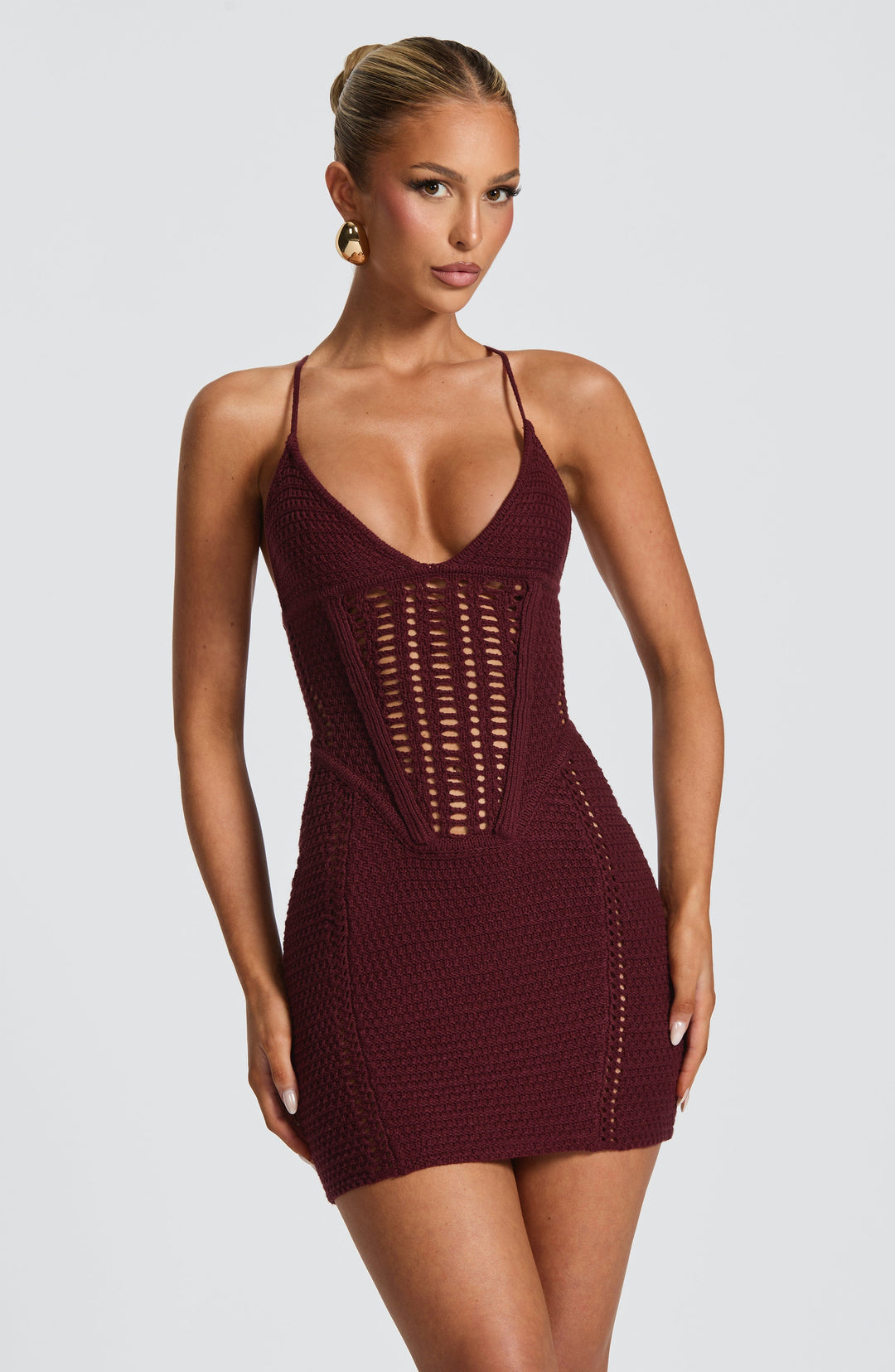 Yaraelia Mini Dress in Cherry Lacquer by Clandour, product photo 4