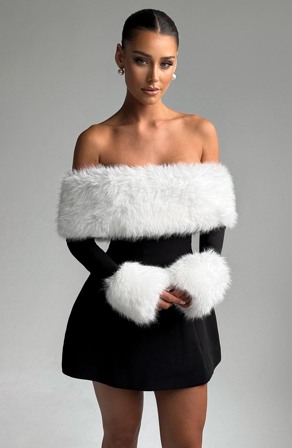 Yaraelle Mini Dress in Black/White by Clandour, product photo 2