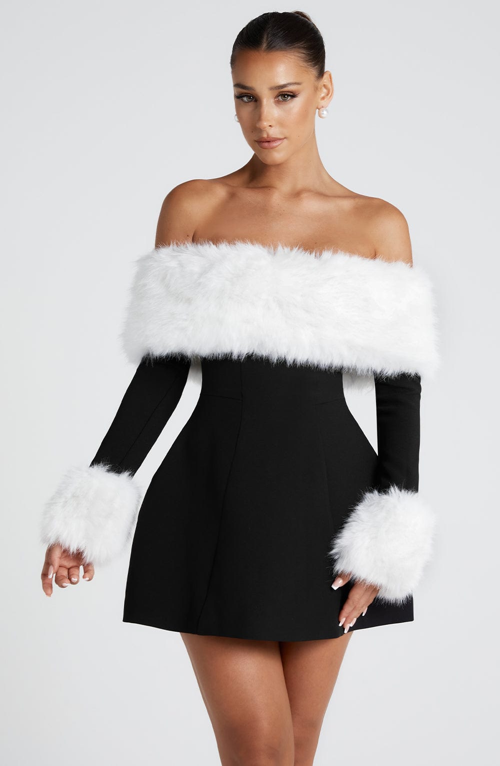 Yaraelle Mini Dress in Black/White by Clandour, product photo 11