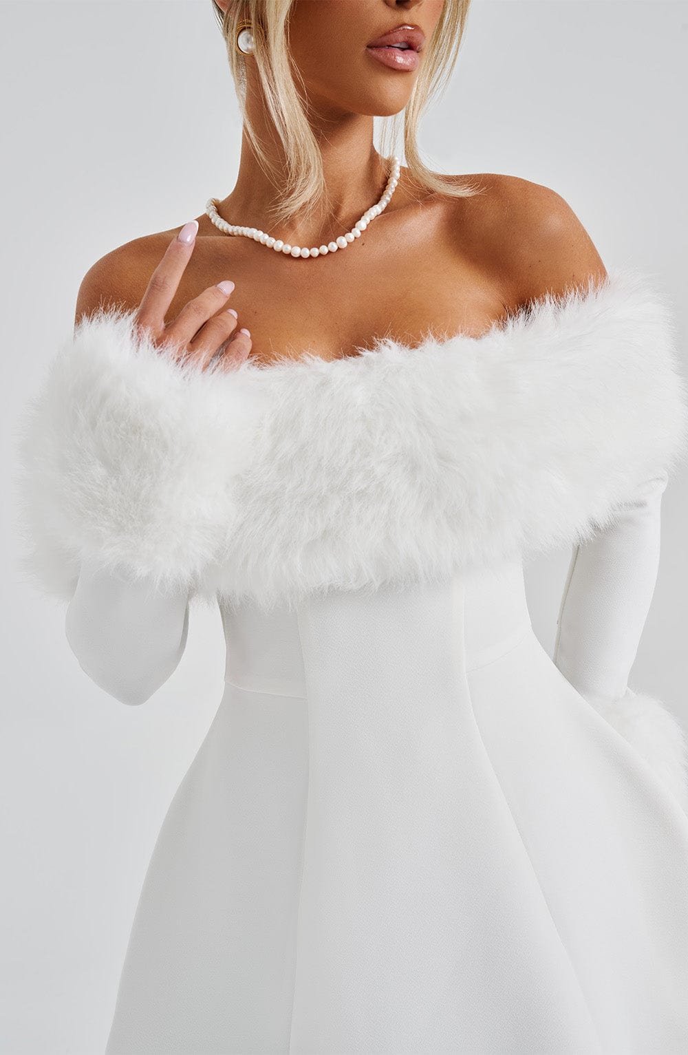 Yaraelle Mini Dress in Ivory by Clandour, product photo 3