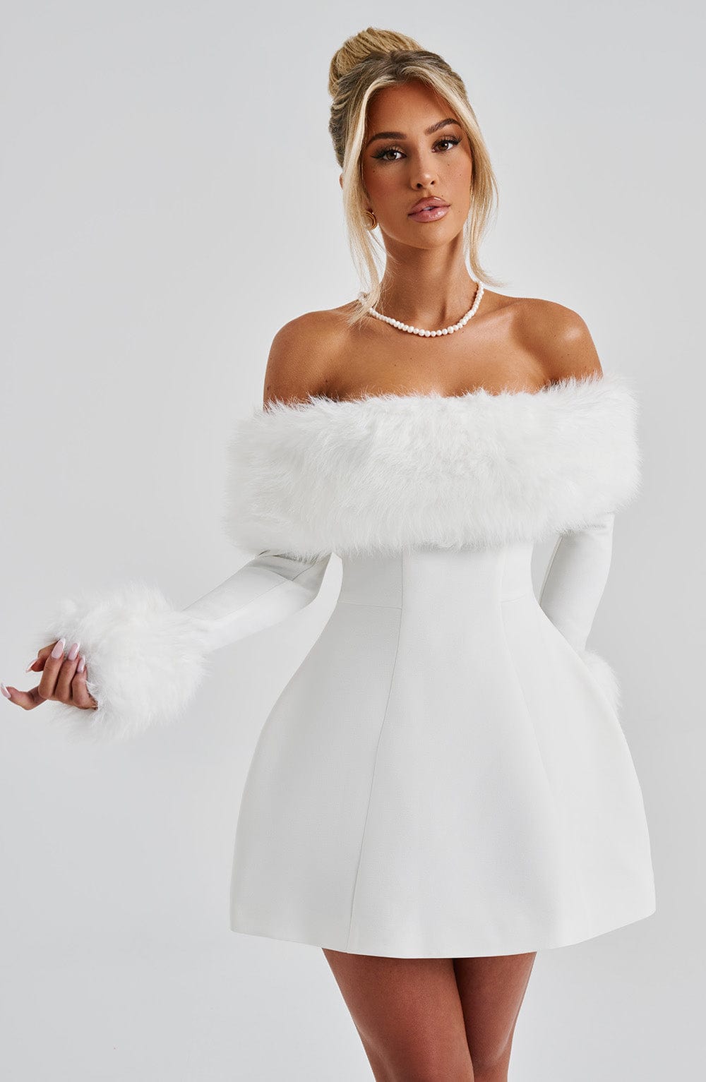 Yaraelle Mini Dress in Ivory by Clandour, product photo 8