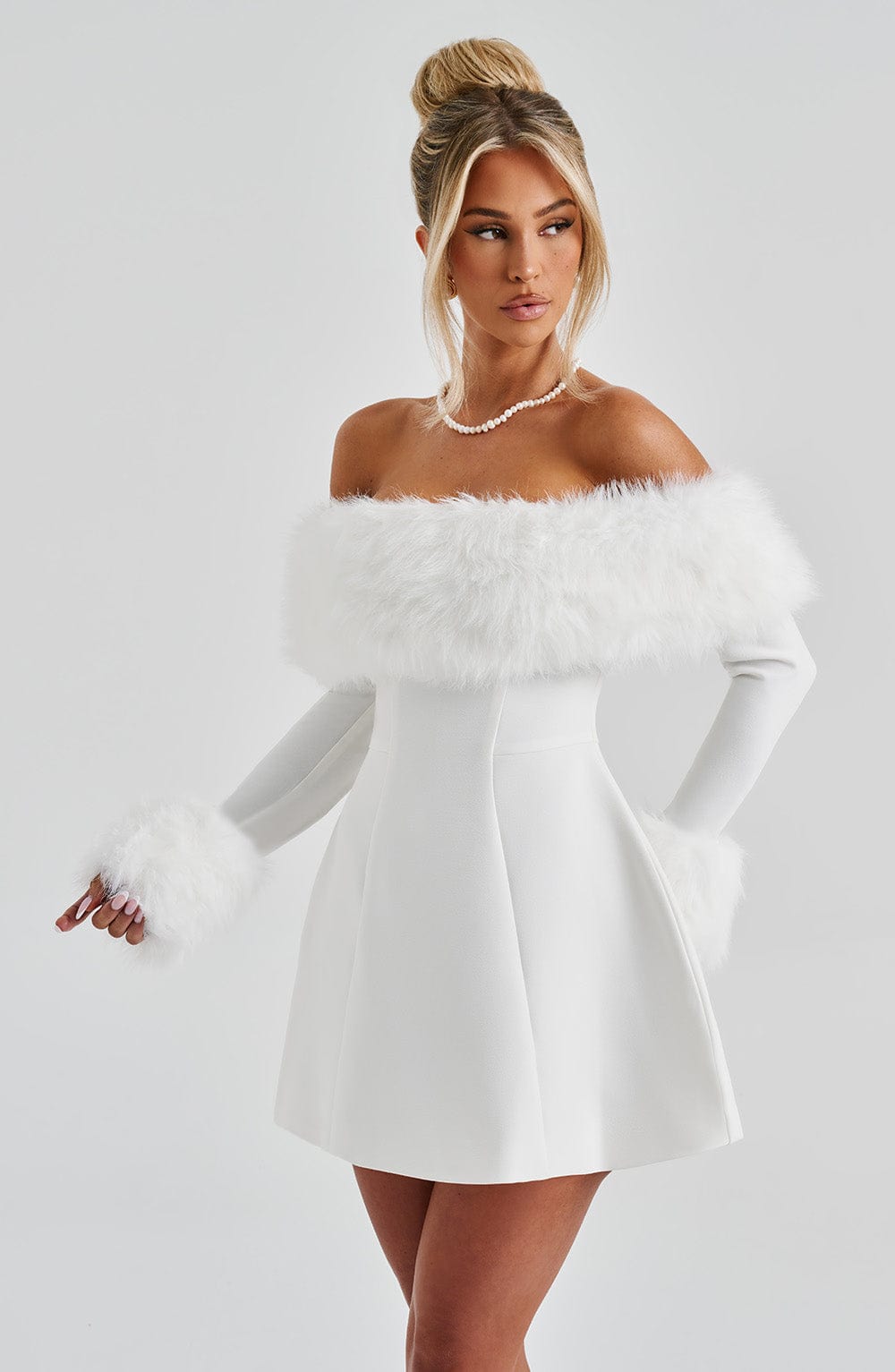 Yaraelle Mini Dress in Ivory by Clandour, product photo 9