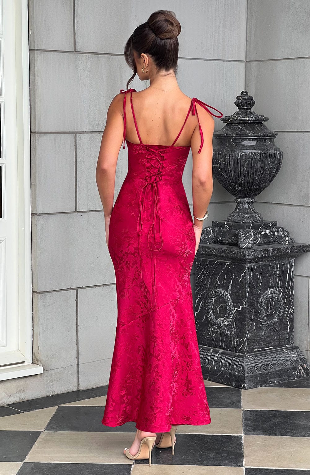 Yaraena Maxi Dress in Red by Clandour, product photo 2