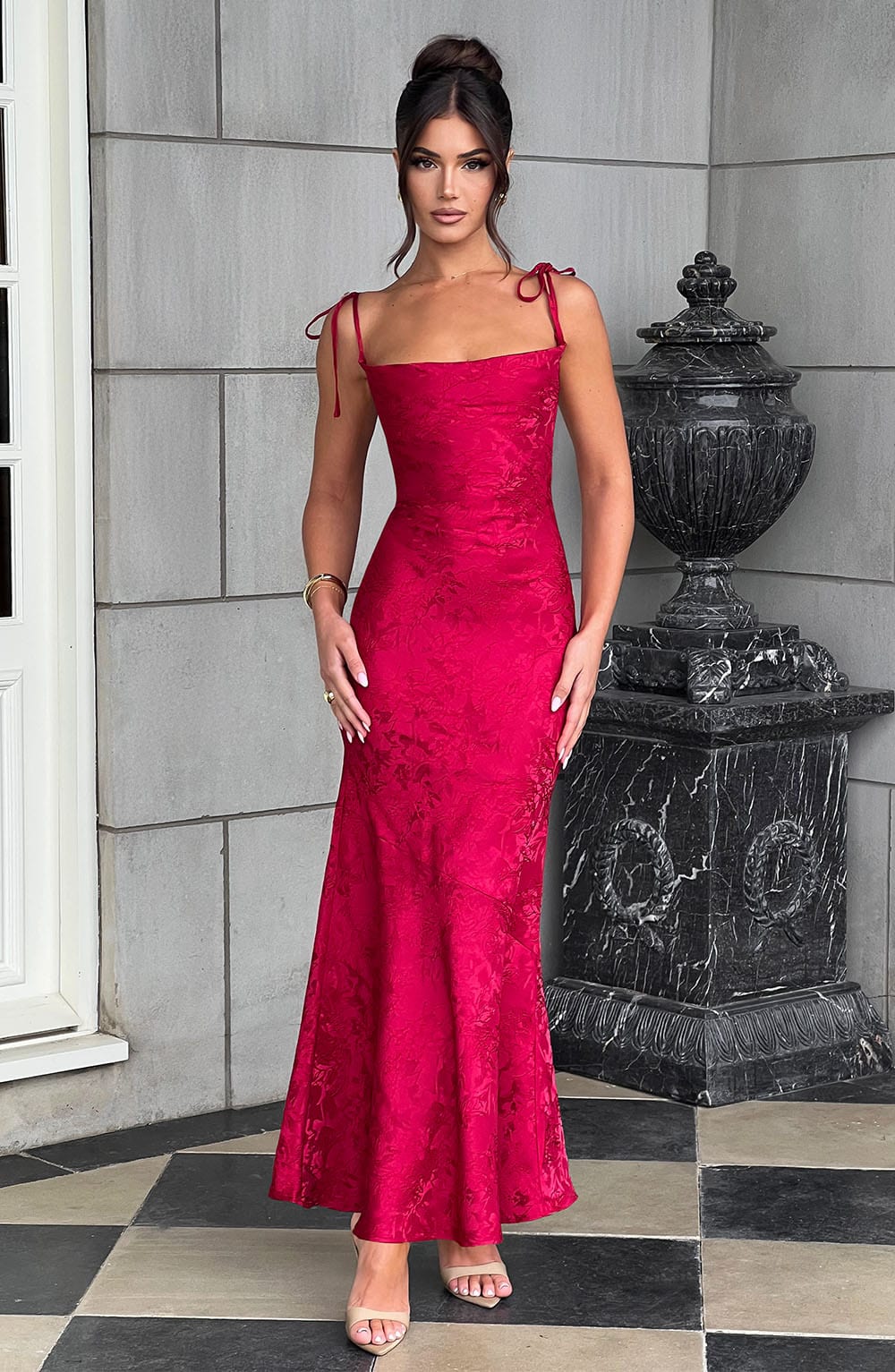 Yaraena Maxi Dress in Red by Clandour, product photo 3