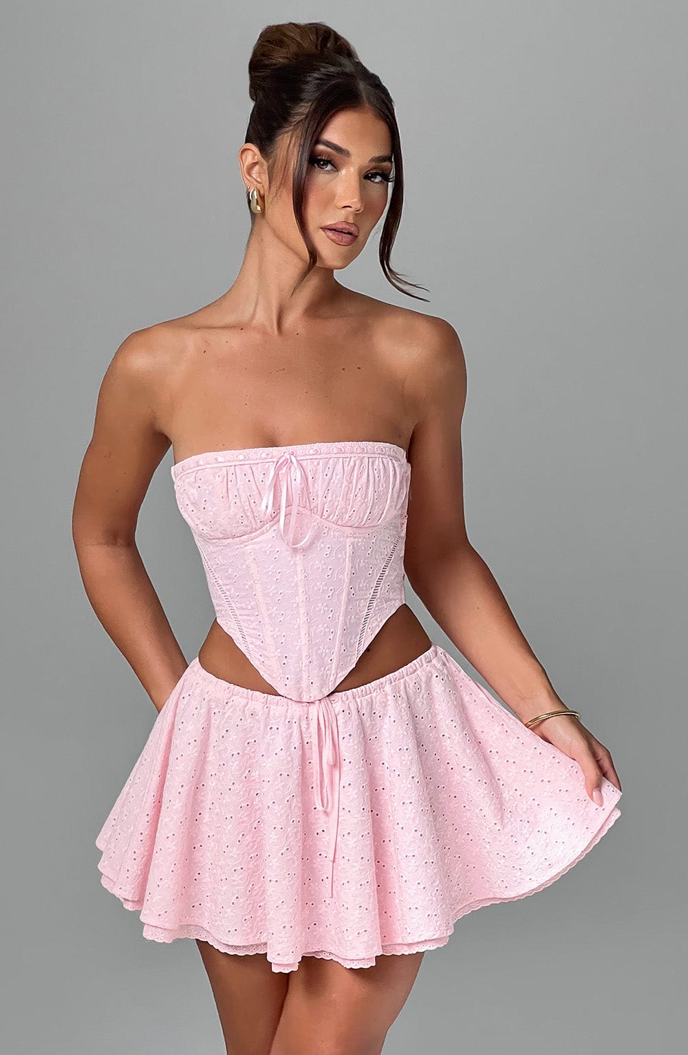 Yaraessa Mini Skirt in Blush by Clandour, product photo 1