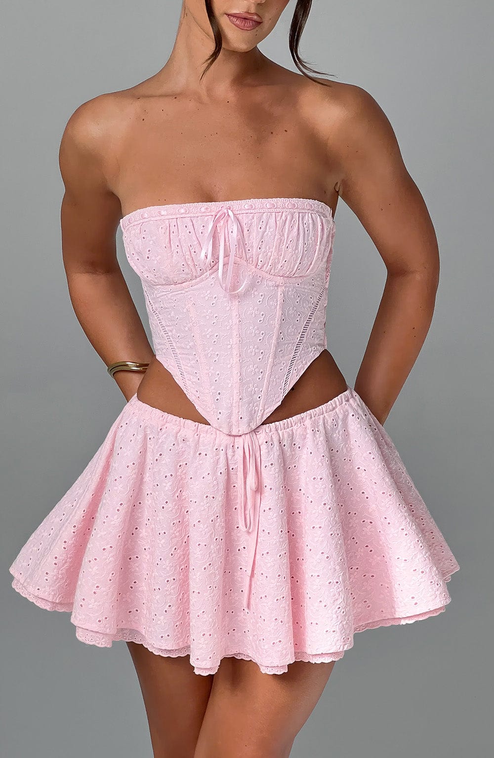 Yaraessa Mini Skirt in Blush by Clandour, product photo 3