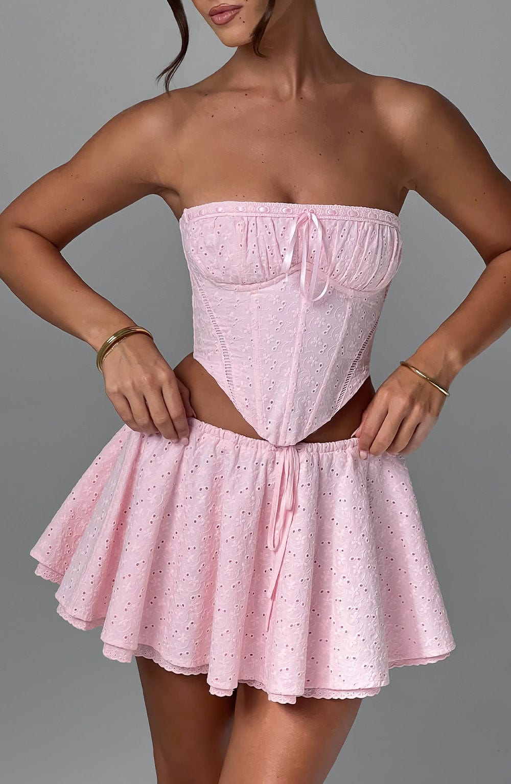 Yaraessa Mini Skirt in Blush by Clandour, product photo 8