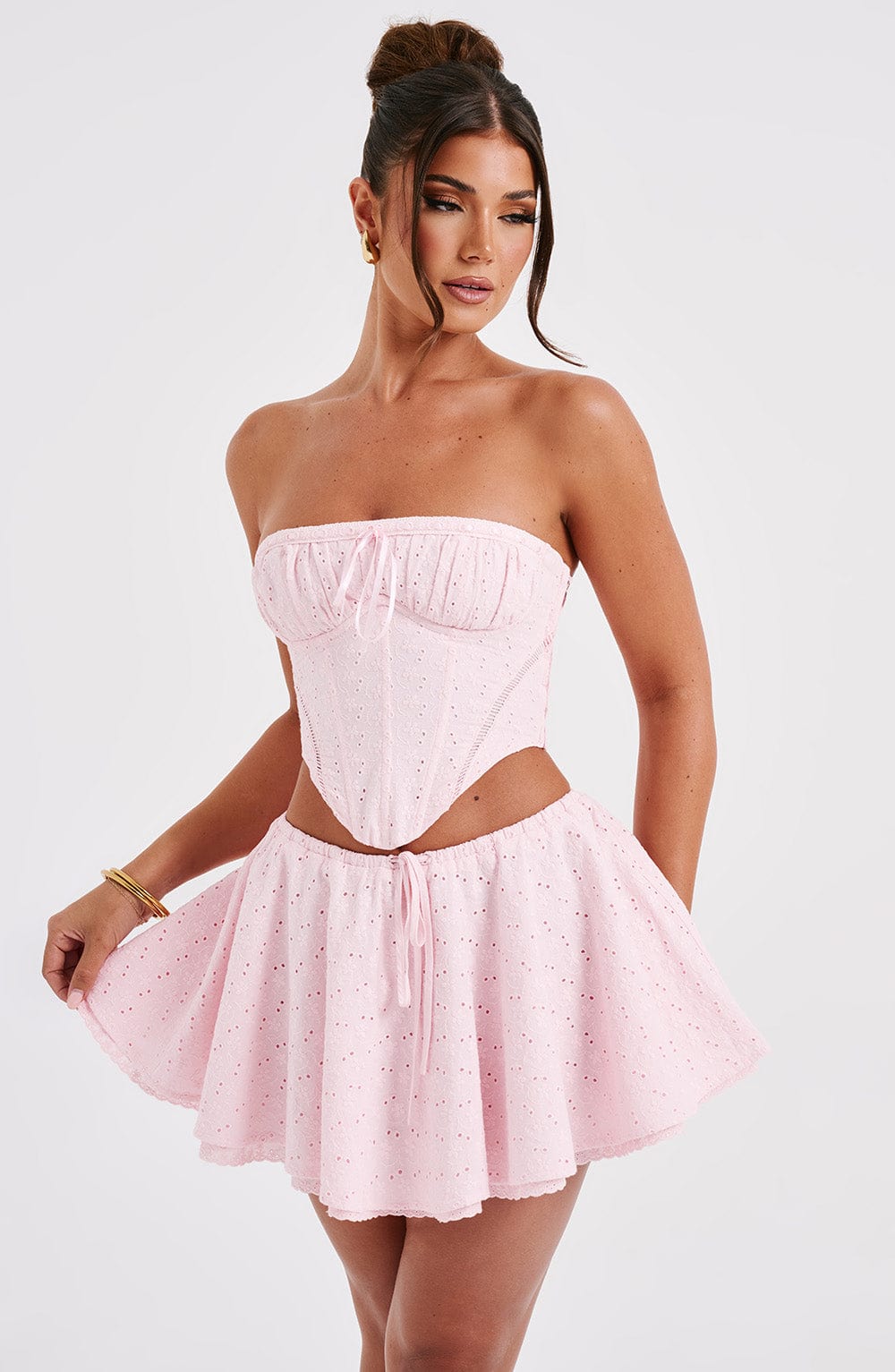 Yaraessa Mini Skirt in Blush by Clandour, product photo 10