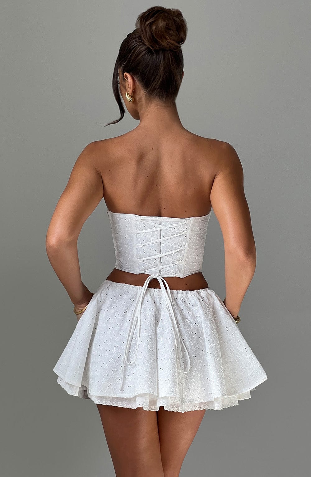 Yaraessa Mini Skirt in Ivory by Clandour, product photo 2