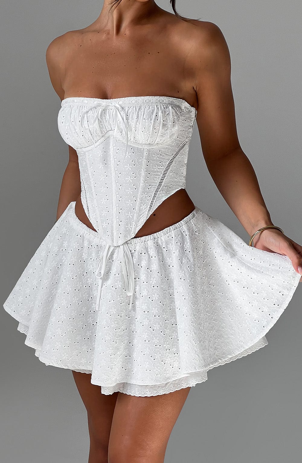 Yaraessa Mini Skirt in Ivory by Clandour, product photo 3