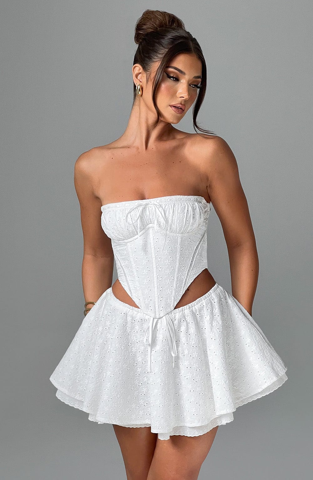 Yaraessa Mini Skirt in Ivory by Clandour, product photo 5