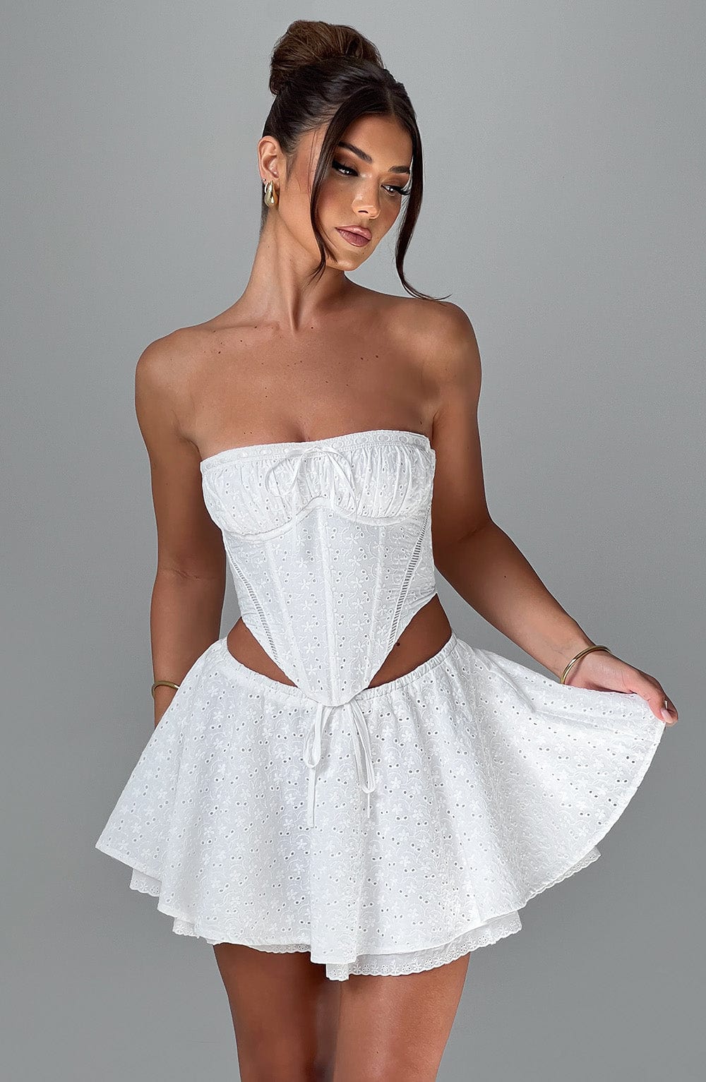 Yaraessa Mini Skirt in Ivory by Clandour, product photo 8