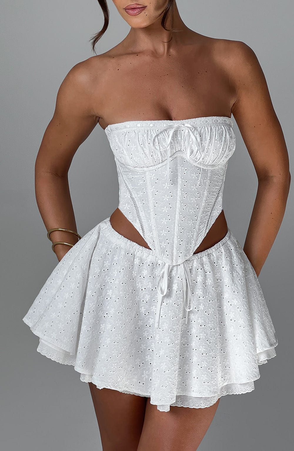 Yaraessa Mini Skirt in Ivory by Clandour, product photo 9