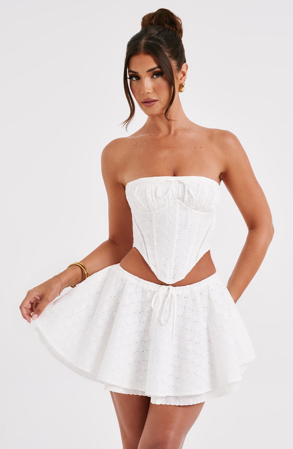 Yaraessa Mini Skirt in Ivory by Clandour, product photo 13
