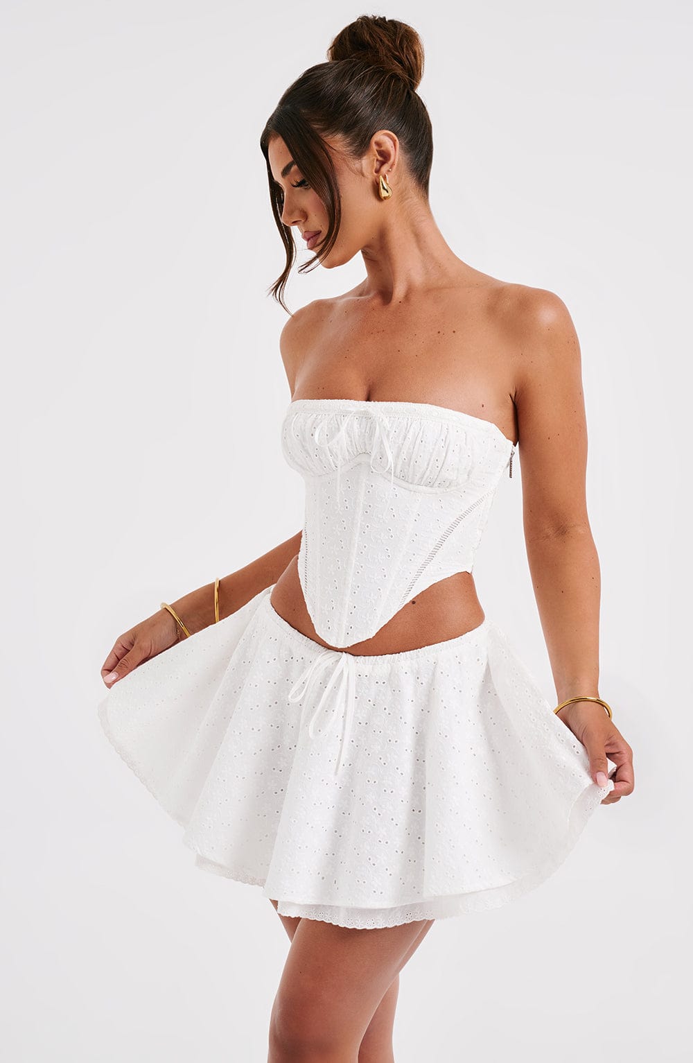 Yaraessa Mini Skirt in Ivory by Clandour, product photo 14
