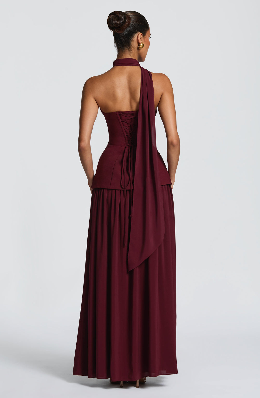 Yaraine Maxi Dress in Cherry Lacquer by Clandour, product photo 2