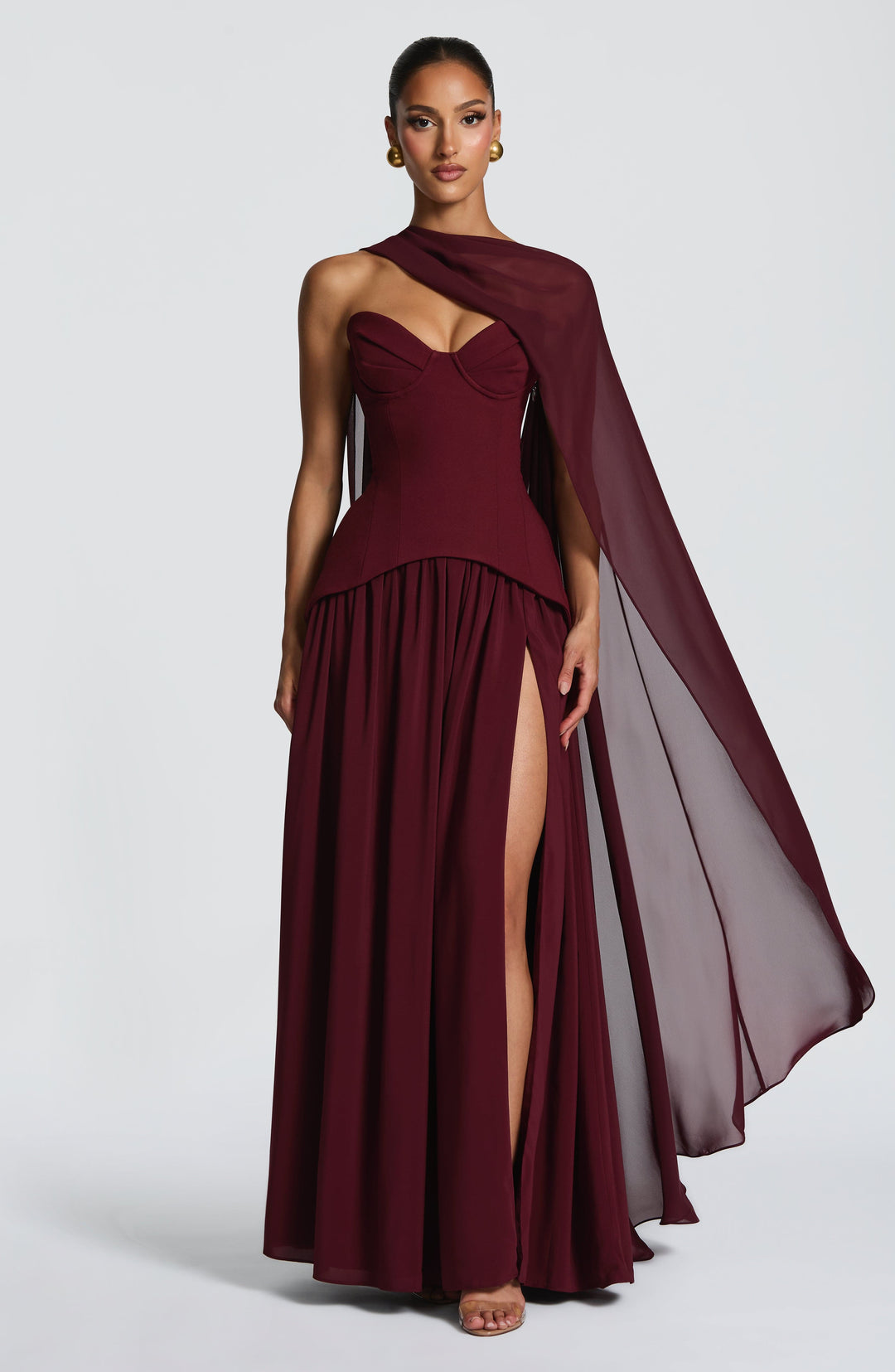 Yaraine Maxi Dress in Cherry Lacquer by Clandour, product photo 4