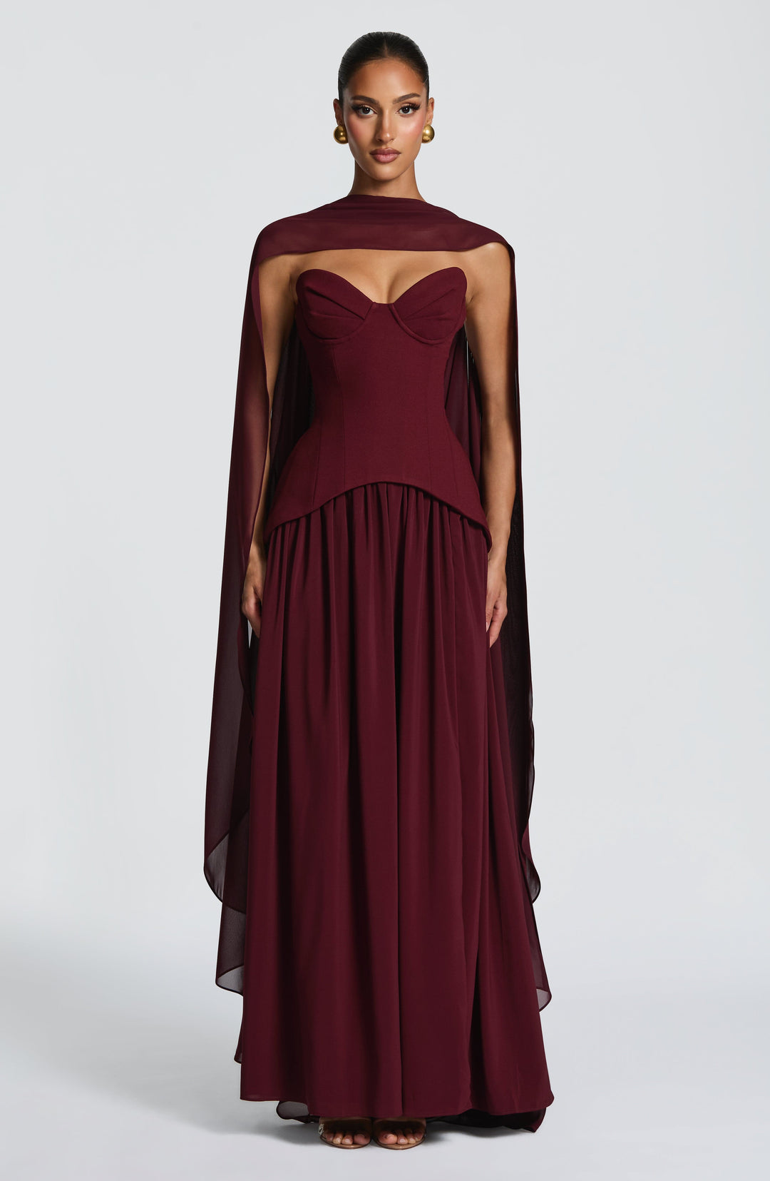 Yaraine Maxi Dress in Cherry Lacquer by Clandour, product photo 7
