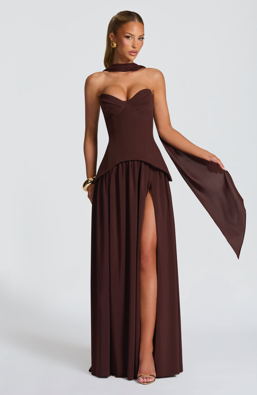 plum brown dress Maggie Maxi Dress