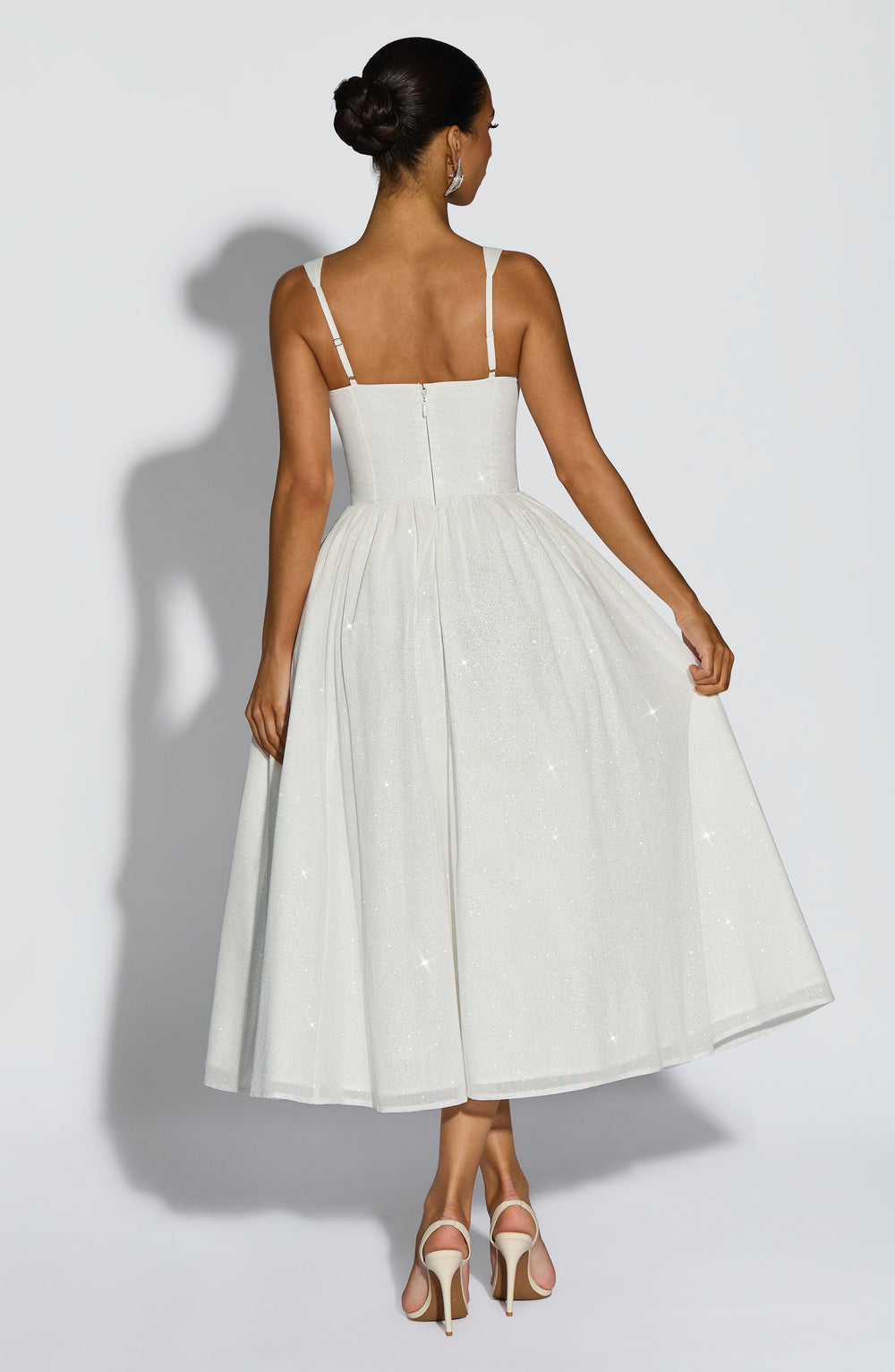 Yaraise Midi Dress in Ivory Sparkle by Clandour, product photo 2