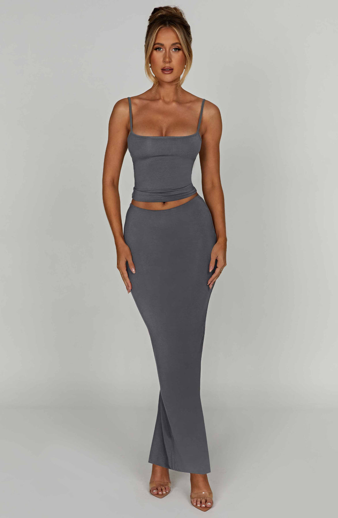 Yaralise Maxi Skirt in Charcoal by Clandour, product photo 1