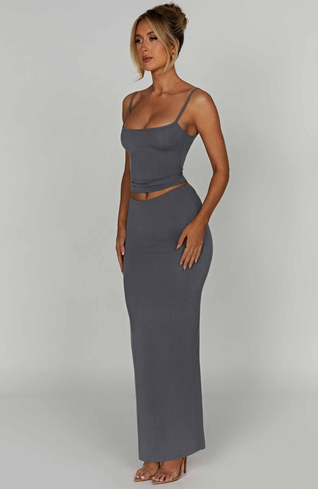 Yaralise Maxi Skirt in Charcoal by Clandour, product photo 3