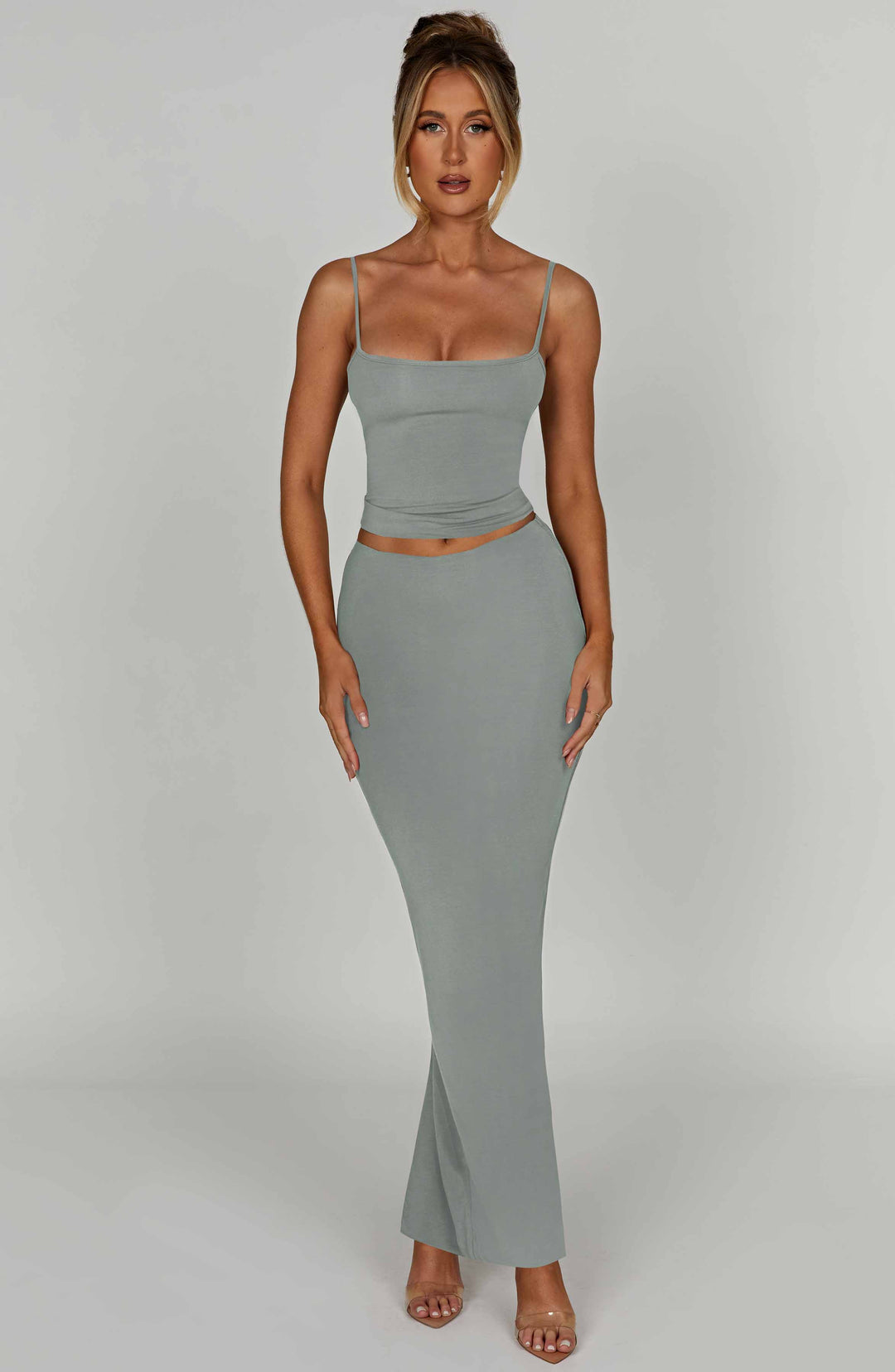 Yaralise Maxi Skirt in Steel by Clandour, product photo 1