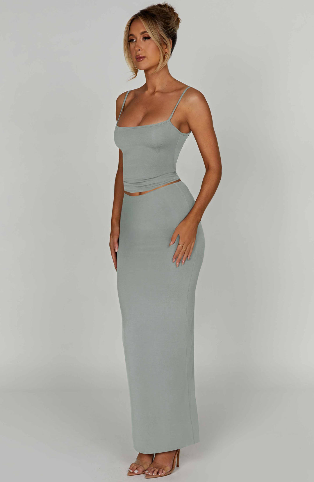 Yaralise Maxi Skirt in Steel by Clandour, product photo 3