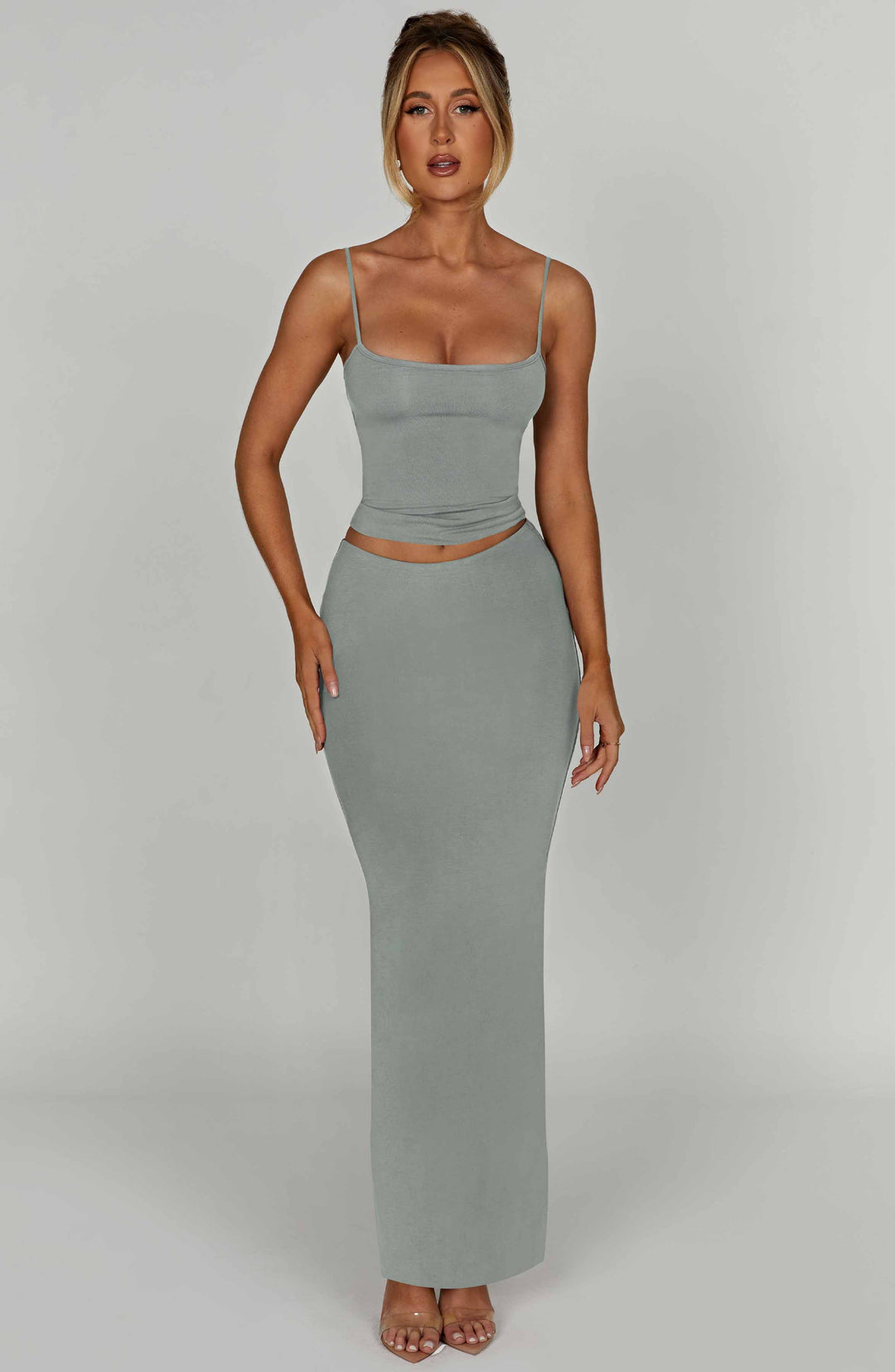 Yaralise Maxi Skirt in Steel by Clandour, product photo 5