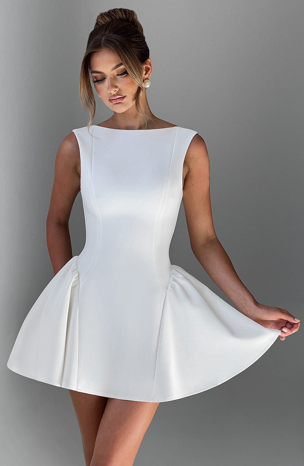 Yaramira Mini Dress in Ivory by Clandour, product photo 3