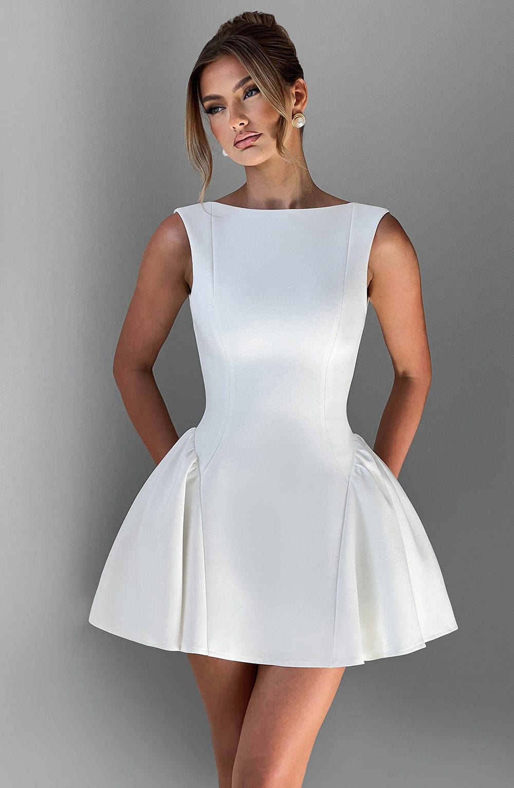 Yaramira Mini Dress in Ivory by Clandour, product photo 10