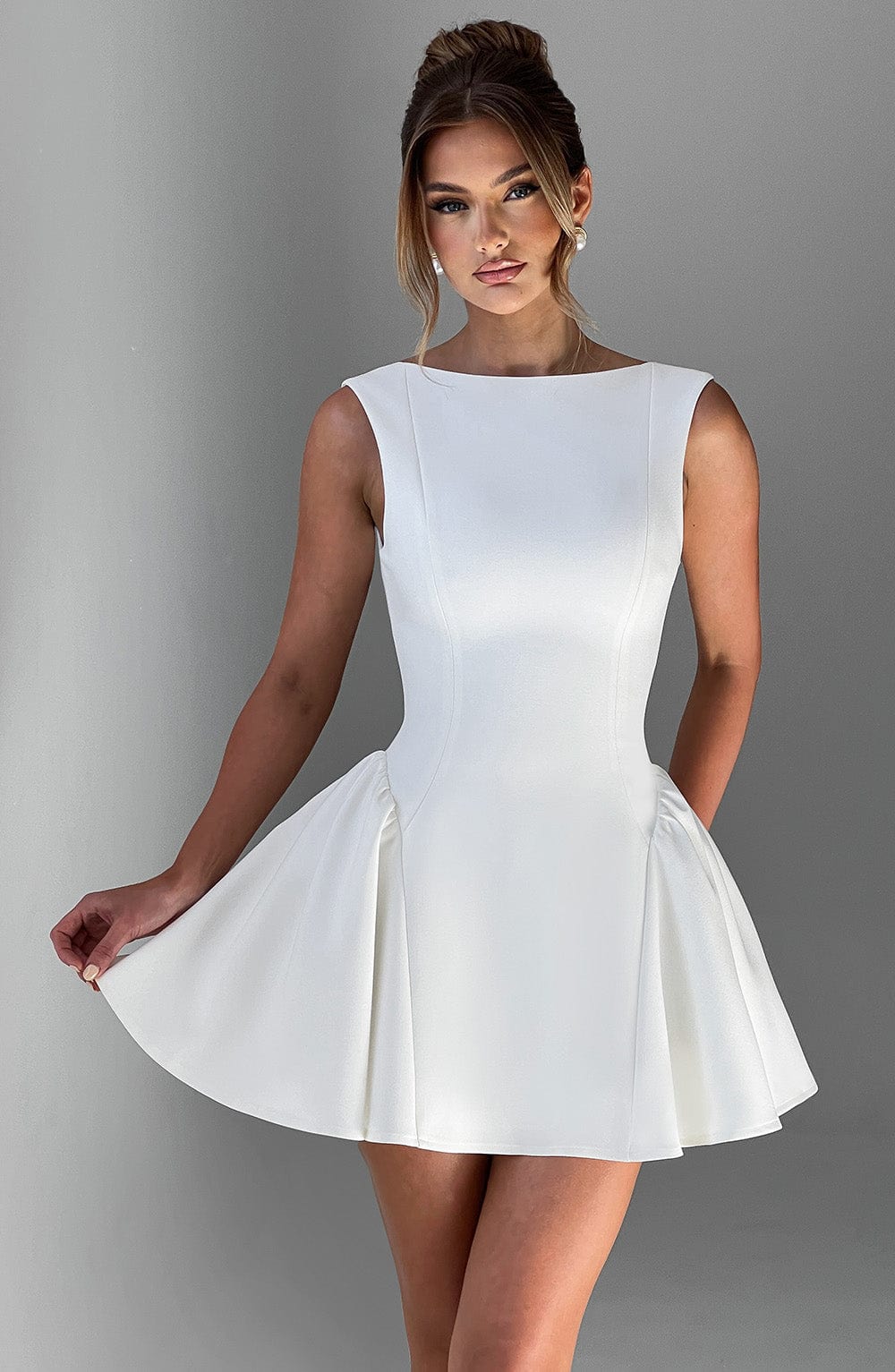 Yaramira Mini Dress in Ivory by Clandour, product photo 11