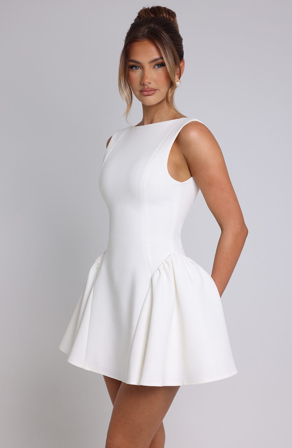 Yaramira Mini Dress in Ivory by Clandour, product photo 12