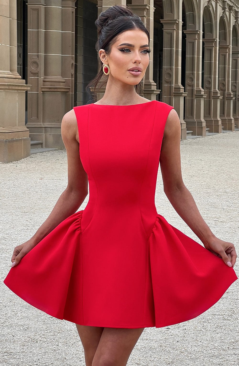 Yaramira Mini Dress in Red by Clandour, product photo 2