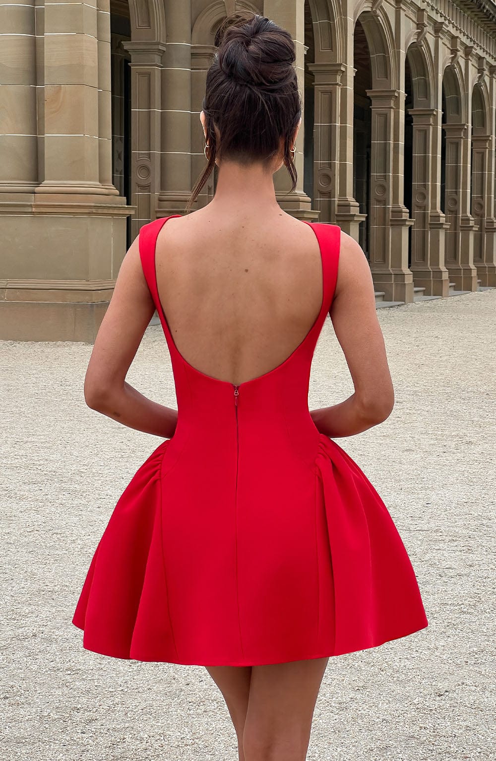 Yaramira Mini Dress in Red by Clandour, product photo 3