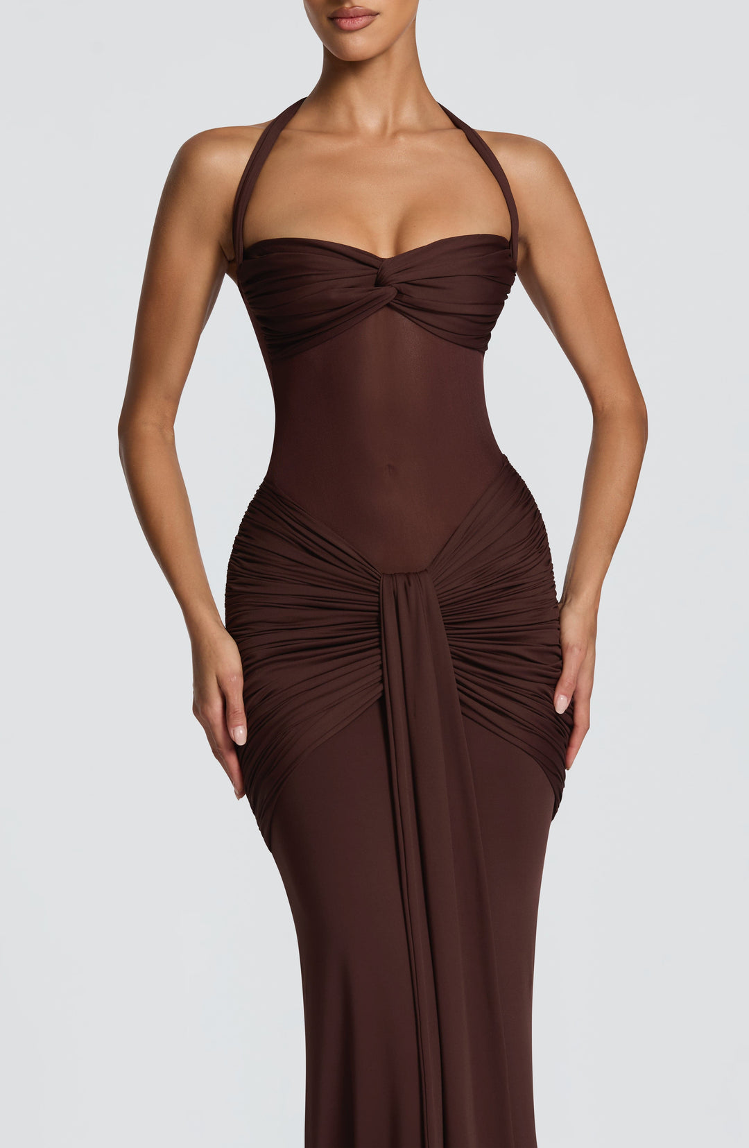 Yaraola Maxi Dress in Plum Brown by Clandour, product photo 6