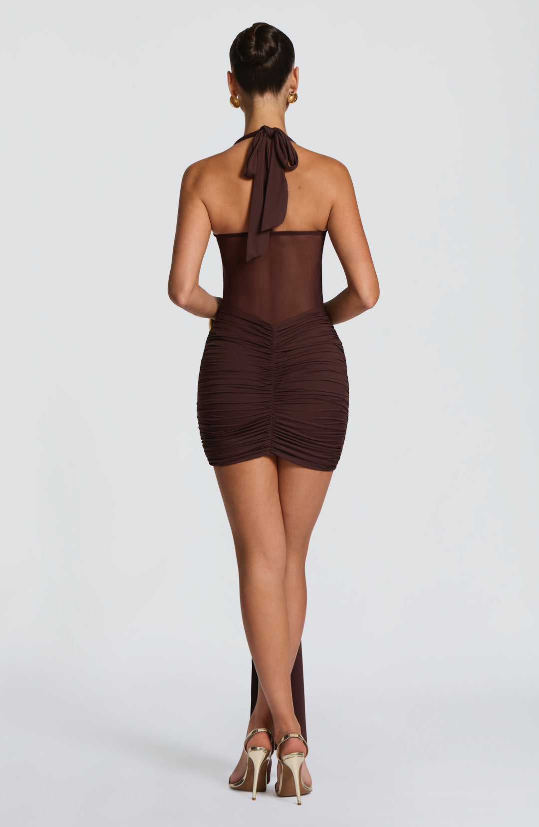Yaraola Mini Dress in Plum Brown by Clandour, product photo 3