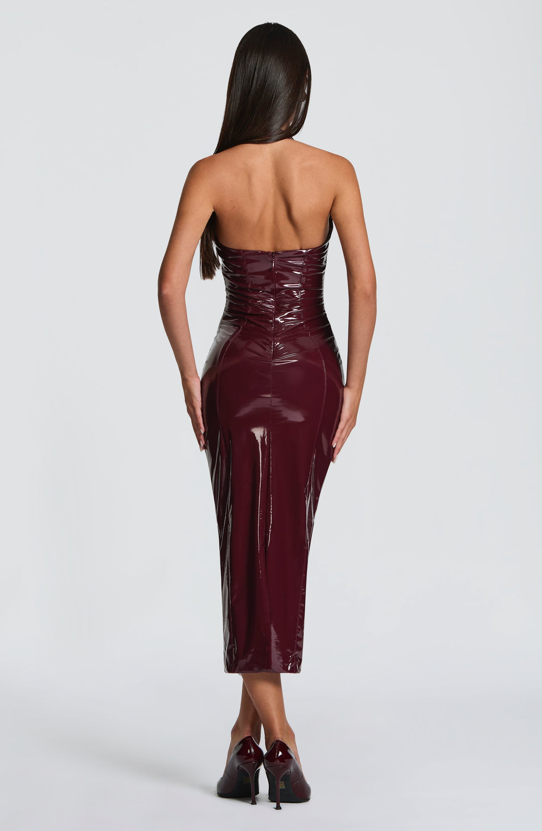 Yaraora Midi Dress in Cherry Lacquer by Clandour, product photo 3